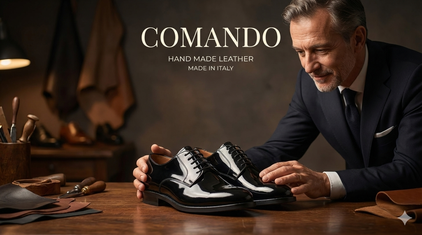Black leather luxury shoe details